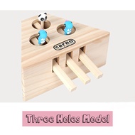 Whack-a-Mole Cat Toy Interative Cat Toy Solid Wood Cat Teasing Toy with Gophers Cat Fun Pet Toy