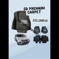 5D Premium Carbon Pattern Carpet for Honda New City