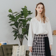 [CUMAR] Ruffled Collar Cardigan Long Sleeve Top White