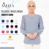 [COD] Amaya Boutique – Blouse Muslimah Daily Wear Look | Women tops shirt causal formal | Grey