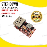 One* Modul USB Step Down Charger HP Motor Mobil Truk Aki 6-24V 24V 12V