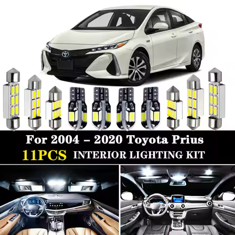 11Pcs White No error led Car interior lights Kit for 2004 - 2020 Toyota Prius 20 30 40 50 NHW20 ZVW3
