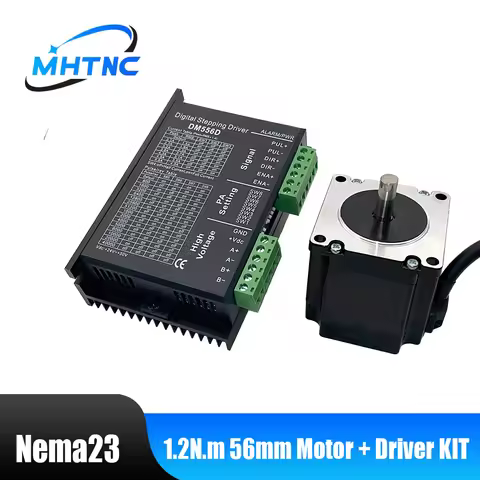 Nema23 Open Loop Stepper Motor Kit 2H 57HS56 1.2N.m 3.0A Motor+TB6600/DM542/DM556/DM556D Driver for 