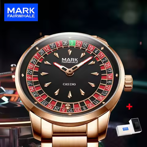 Mark Fairwhale 5031 Fashionable Roulette Men watch Trendy Night Light Waterproof Quartz Watch Light 