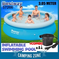 Bestway 57266 Inflatable Swimming Pool Kids Family Round Kolam Mandi Renang Budak Outdoor Inflatable