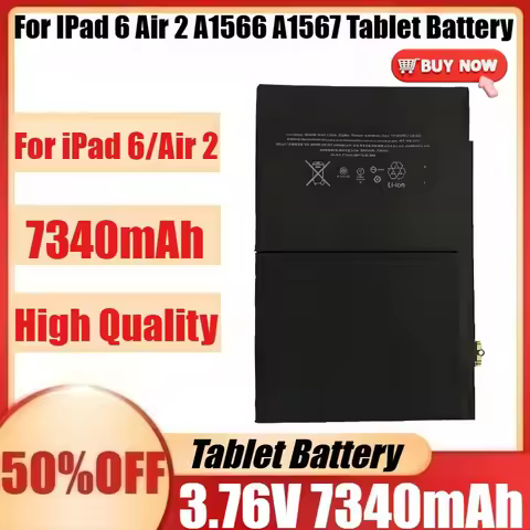 New High Quality Battery for Apple IPad 6 /Air 2 7340mAh Replacement Battery for IPad 6 Air 2 A1566 