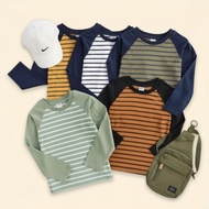 Boys' Raglan Long Sleeve T-Shirt 2-10T | Boys' T-shirts | OSKSL011 Kids Stripe T-Shirt