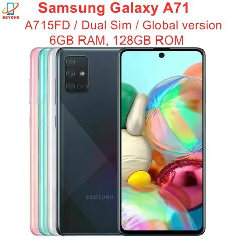 Samsung Galaxy A71 A715FD Dual Sim 6.7" Global Version 6GB RAM 128GB ROM Snapdragon Octa Core 4 Came