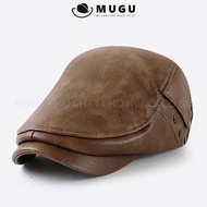Classic Fashion Leather Beret Hat BR31 - Personality Men's Beret Hat |MUGU MUGU