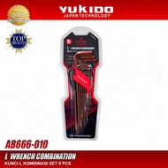 [ ST88 ] YUKIDO L-WRENCH S2 COMBINATION SET 9PCS STAR AND HEXAGONAL / L-WRENCH COMBINATION AB666-10
