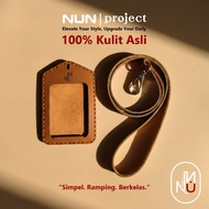 NUN PROJECT | Genuine Leather ID Card Holder Lanyard & Name 2-LayerTAG (Free Custom Name & Agency Lo