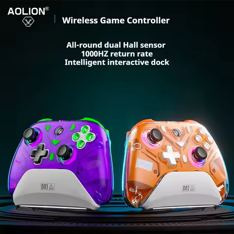 Aolion K10 Wireless Gaming Controller with RGB Charging Dock Hall Effect Joystick for Nintendo Switc