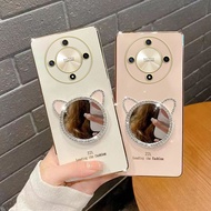 KOSLAM Cat Ears That Can Be Used As Mirrors Phone Case for Huawei Honor X9b 5G X9a 5G X7a X8 5G X6 H