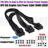 CORSAIR Original PCIe 8Pin to Dual 8Pin 6+2P GPU VGA Modular Power Cable for AX760i AX860i AX1200i A