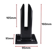 ที่หนีบกระจก ขาจับกระจก ชั้นยืนบันไดระเบียงแก้ว ราวกันตกกระจก สแตนเลส 304 ทรงเหลี่ยม ฟรี!ที่ครอบฐานแ