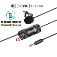BOYA BY-M1 Pro II Omnidirectional Lavalier Microphone (Upgraded of BY-M1 PRO) with Headphone Monitoring Mini Lapel Mic for Smartphones Action Cameras Laptops PC Vlog Livestream