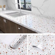 KYK 60cmx5Meter PVC Metallic Glossy Wallpaper Dapur Waterproof Sticker Kitchen Cabinet Decor marble