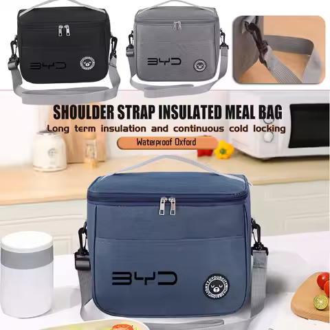 Car Lunch Storage Bag Waterproof Bag Lunch Bag Picnic Food Insulated For BYD Atto F0 G3 I3 Ea1 F3 E6