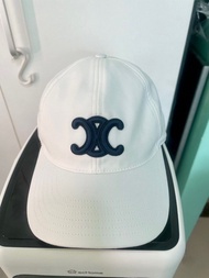 Celine Casquette Baseball Triomphe Coton (Size M) · Celine帽/ Cap/ 棒球帽/ 白色