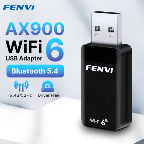 Fenvi AX900 Bluetooth 5.4 USB Adapter WiFi 6 Mini USB Dongle 5G/2.4G Dual Band WiFi6 Network Card Wi