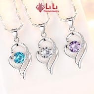LiLi S999 women's silver necklace with high-quality CZ stone in stylized heart shape Katalina LILI_3