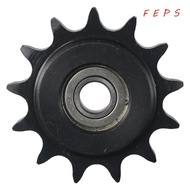 FEPS Convex Idler Gear, C45 Carbon Steel 13 Tooth Chain Idler Sprocket, Durable 10mm Bore 1/2" Pitch
