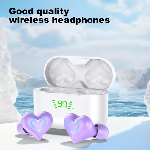 Heartbuds Wireless Earphones TWS Earbuds Bluetooth Headset Heart Buds Women Fashion Pink Gaming Stud