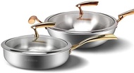 Cookware Set Wok Frying Pan Frying Pan Double Pan Non Stick Kitchen Pot Set Kitchen Tool Warm as ever