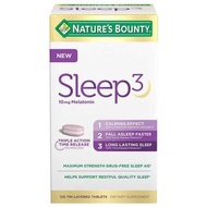 Nature's Bounty Sleep3 10mg. Melatonin,  退黑激素120 粒074312007392