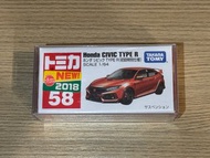 Tomica 2018 紅色 FK8 Honda Civic Type R 初回特別版 #58