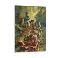 BLUDUG Canvas Print Hinduism Art Krishna Radha Painting Canvas Painting Posters And Prints Wall Art 