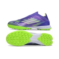 F50 Elite Messi TF 36--45 Purple-Green Laceless Men's Slip-resistant and Durable Football Boots TACW