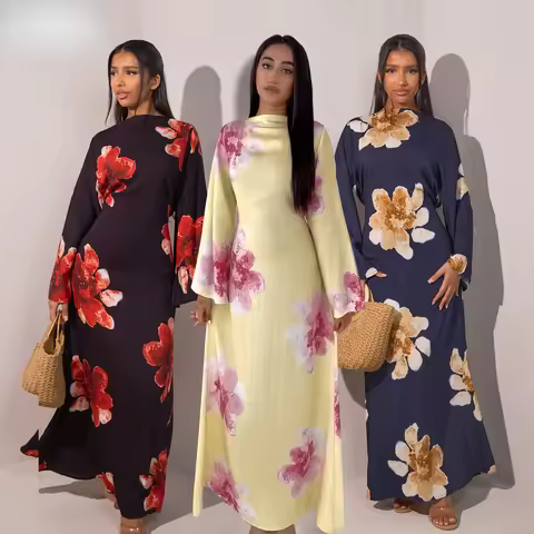 2026 Pure Beauty Printed Dress Waist Ankle Printed Dress
