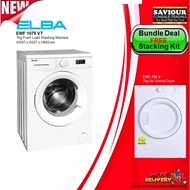 BUNDLE DEAL - ELBA EWF1075VT 7kg Front Load Washing Machine + ELBA EBD750V 7kg Air Vented Dryer - FREE STACKING KIT