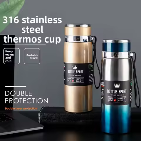 316 Stainless Steel, 1L Thermos Flask for Water, Tea and Coffee, Cold and Hot Thermos Flask, Stainle
