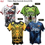 Unisex Baju Batik Jersey Traditional Etnik Sarawak| Size S-XL