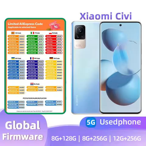 Xiaomi Civi 5G 6.55-inches OLED 120Hz CPU Qualcomm Snapdragon 778G 4500mAh 64MP camera used phone