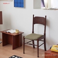 Backrest Home Retro Dining Chair Medieval Backrest Chair Light Luxury French Solid Wood Chair Nordic