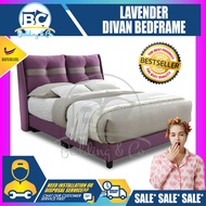 [FREE GIFT RM159 KING KOIL PILLOW ]   Lavender Divan Base With Headboard / Solid Divan Bed / Bedframe / Katil Hotel / 5 Star Hotel Bed - Single / Super Single / Queen / King Size