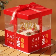 Birthday Cake Box Baking Packaging Box Transparent Box Dessert 6 Inch 8 Inch 10 Inch 12 Inch Wholesa