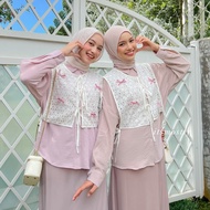 ITSMOSTLY - Yoona Vest Coquette (Crinkle Vest Embroidery Coquette) Blouse Women Cute Blouse