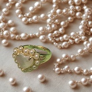 心之遙想 ‧ 白貝母‧ 晶石淡水珠戒指