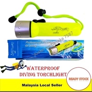 LED DIVING FLASHLIGHT WATERPROOF PLASTIC  180LUMEN/LAMPU MENYELAM TAHAN AIR 180LUMEN