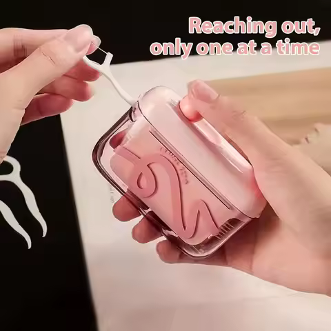Travel Floss Storage Box Automatic Pop-up Portable Dental Floss Box Refillable Teeth Cleaning ToothP