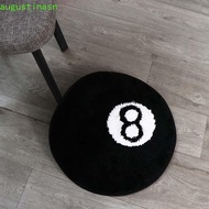 AUGUSTINASN 8 Ball Carpet, Plush Round 8 Ball Rug, Creative Skin Friendly Soft Black 8 Ball Mat Hoom