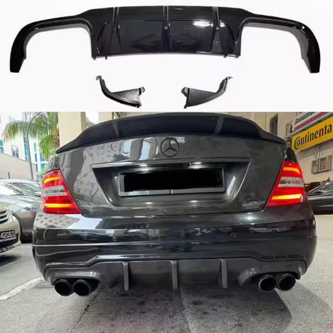 Rear Bumper DIffuser Exhaust Pipe For Mercedes Benz C Class 2011 - 2014 W204 C204 S204 AMG Package &