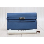 Hermes long Kelly 瑪瑙藍銀扣