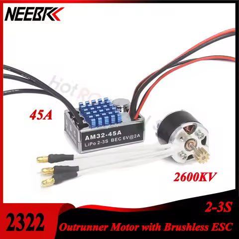 NEEBRC 2322 2600KV Outrunner Motor AM32 45A Brushless ESC for 1/12 RC Car Crawler Monster MN99S MN16