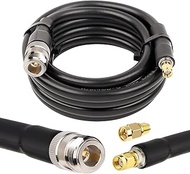 MOOKEERF 10FT N Female to RP-SMA Male SMA Male Cable KMR400 RP SMA Male to N Type Female Helium Antenna Cable for Iot/LoRa 915mhz/LoRaWan Antenna,Bobcat Nebra RAK Miner/Helium HNT Hotspot Miner