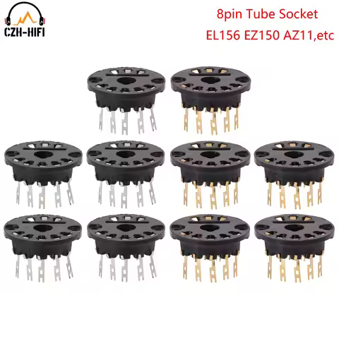 8pin Bakelite Vacuum Tube Sockets for EL156 EZ150 AZ11 AZ12 EF12 EF14 EL12 Hifi Amplifier DIY 2PCS
